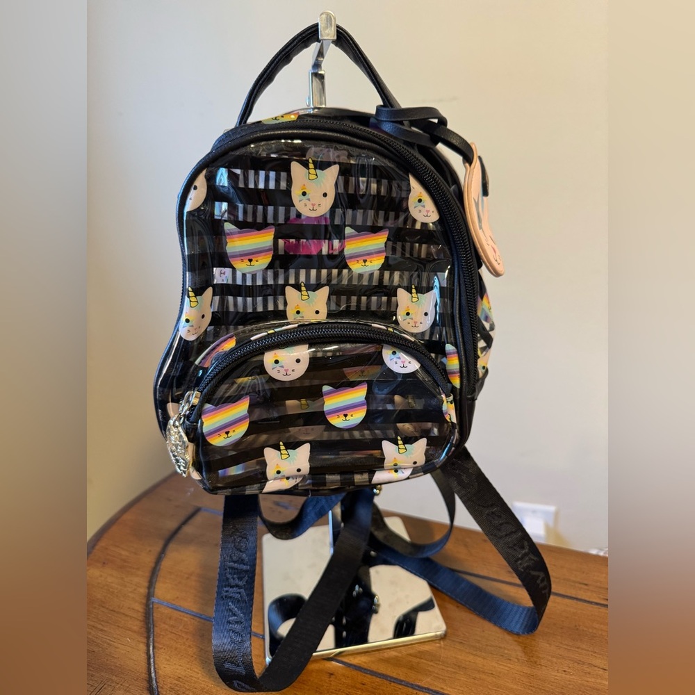 BETSEY JOHNSON Unicorn Cat Full Size Backpack Rainbow Unicorncore Kitty Bag